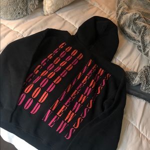 “Good News” pink and orange hoodie size small